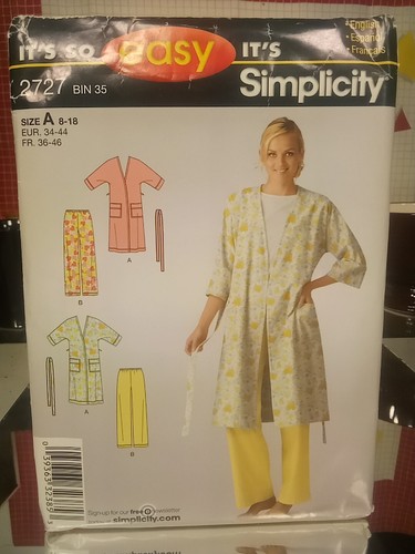 Simplicity Sewing Pattern 2727 Misses Robes and Pants Sleepwear Sz 8-18 UC
