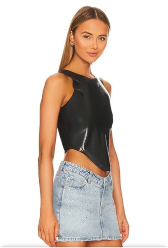 Miaou Jinx Tank Top Cami Latex Black Fetish Sz XS NWT $295 Revolve - Picture 7 of 12