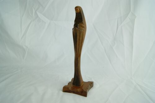 Hand Carved Mary Solid Wooden Figure Modernist Christian Religion Stylish Design - Picture 1 of 6