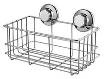 Suction Cup Shower Caddy Bath Wall Shelf Deep Bathroom Basket Large Shower Ca...