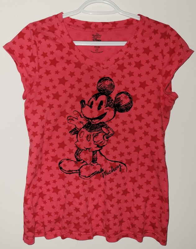 Disney Mickey Mouse Mickey Sleeveless Shirt Kids Size Large Red Stars