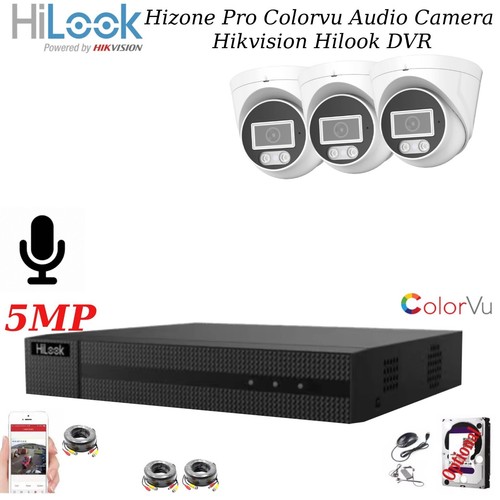 HIKVISION HILOOK 5MP CCTV SYSTEM DVR 24/7 HOURS COLORFUL AUDIO MIC CAMERA KIT UK - Picture 19 of 31