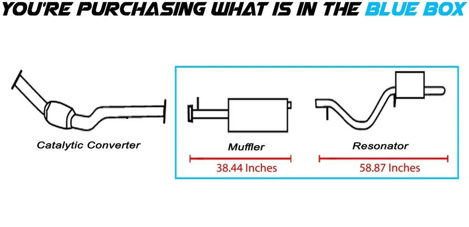 Kit de silenciador de escape compatible con: Oldsmobile Bravada 2002-2004 4,2 L Foto 2 de 4