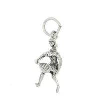 STERLING SILVER TENNIS PLAYER CHARM OR PENDANT