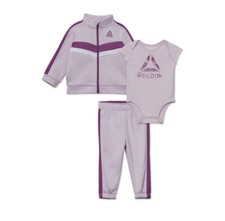 Reebok Baby Jacket, bodysuit, track pants 3 Piece Outfit New W Tags