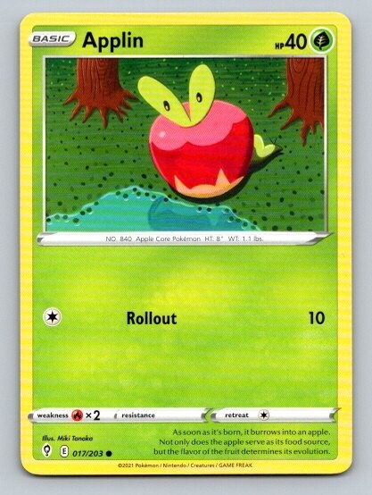 2021 Pokemon Card Evolving Skies Applin 17/203