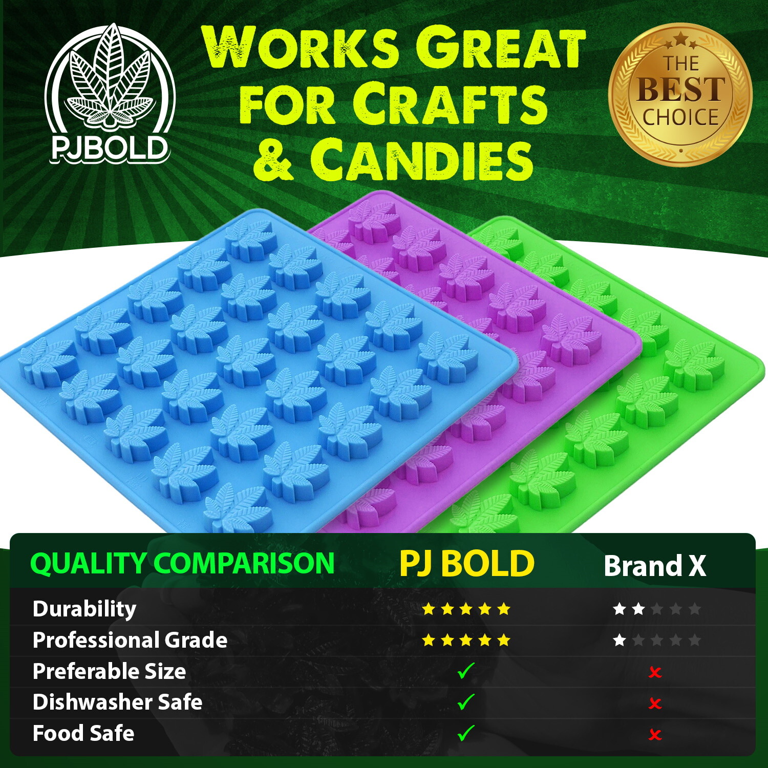 Marijuana Cannabis Hemp Leaf Silicone Molds Candy Weed Pot Mold