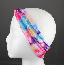 Tie Dye turban twist knot fabric stretch headband turband hair head band wide