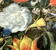 Tulips Roses Rijsk Museum Arts Water Drops Printed Velvet Fabric Upholstery