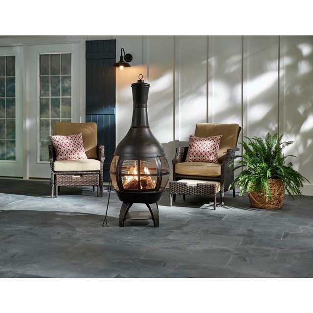 Outdoor Fireplace Cast Iron Chimenea Burns Sood 360 View Outdoor