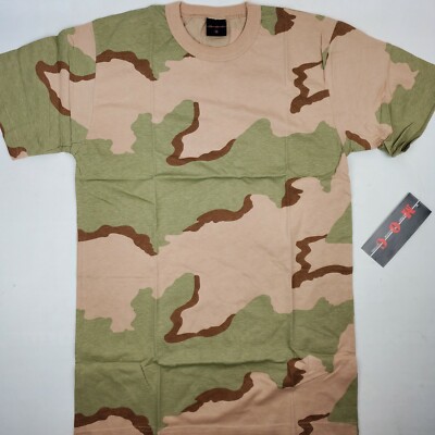 MOC Desert 3 Color Camo T Shirt Mens Medium Military Outdoor New
