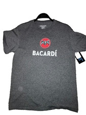 Bacardi Rum Gray Shirt MENS Size LARGE Super Soft  VINTAGE NEW
