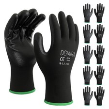 6 Pack PU Coated Safety Work Gloves Garden Grip Builders Mens Gardening PPE