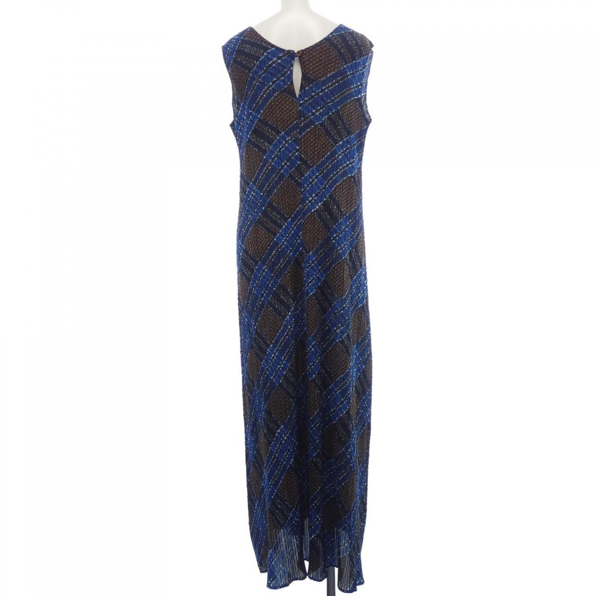 PLEATS PLEASE ISSEY MIYAKE|DRESSES (PP56JH409-44) Pleats Please ISSEY MIYAKE Dress SIZE 4 Navy Brown Check