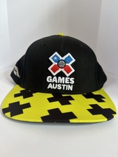 X Games Austin Snapback Hat Black Yellow Flat Brim Cavalino One Size Cap