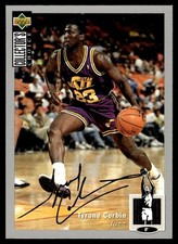 1994 Collector's Choice Silver Signatures #138 Tyrone Corbin - Utah Jazz