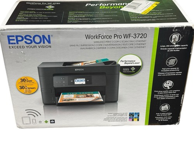 #ad Epson WorkForce Pro WF 3720 Wireless All in One Printer – Used No Ink Manual $59.99