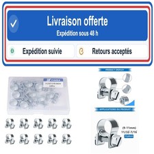 Colliers de serrage tuyau réglables 9-11mm fer galvanisé lot