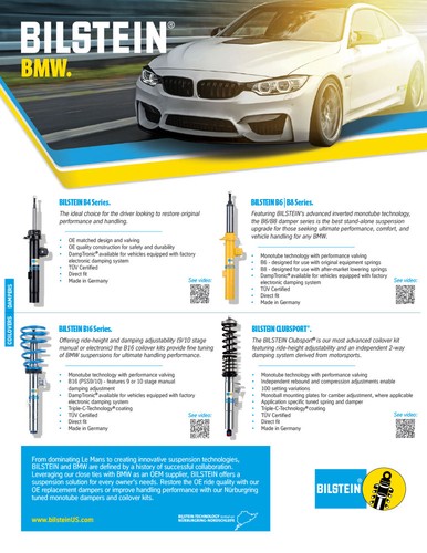 Front Strut Insert For BMW 1600-2 2002 2002ti 1802 2002tii OEM Bilstein B6 - Picture 4 of 4