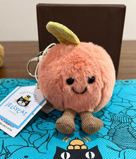 NWT Jellycat Amuseables Peach Bag Charm Plush Keychain Cute HOT Exclusive Gift