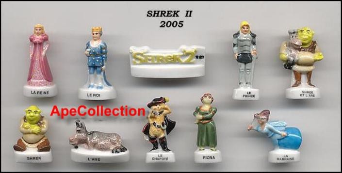 SHREK Teil 2 Selten SET 10 Minifiguren PORZELLAN Sammlung Feves KERAMIK 6890₽