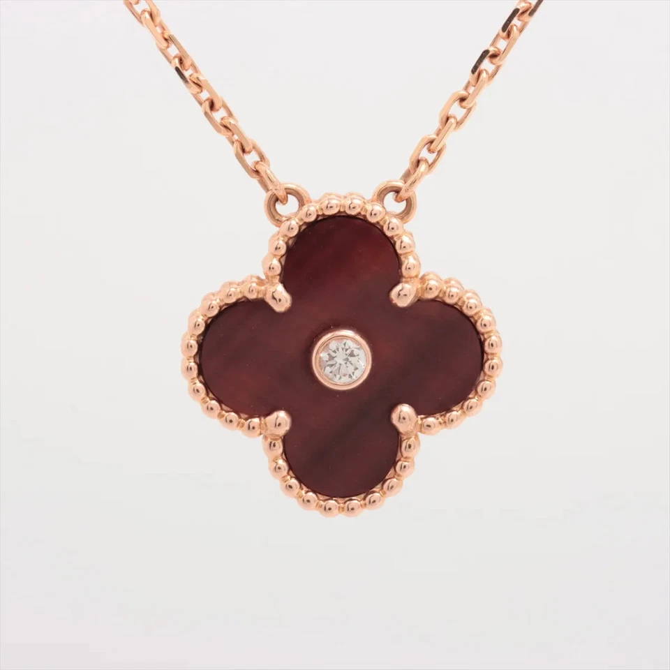 Van Cleef & Arpels Vintage Alhambra Bullseye diamond Necklace 750(PG) 5.9g 2017