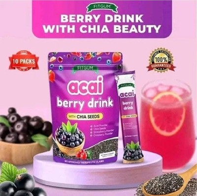 FITGUM Collagen Coffee & Acai Drink Bundle Chia Coffee 11-In-1
