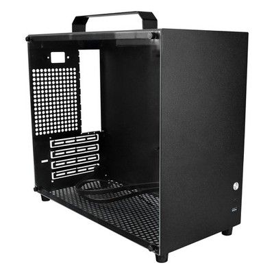 ALAMENGDA V500 Mini Portable M-ATX/ITX Computer Case, Acrylic Panel Black