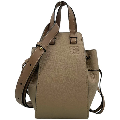 LOEWE Hammock Drawstring Mini A538V07X15 Beige Calf Shoulder Bag #1985
