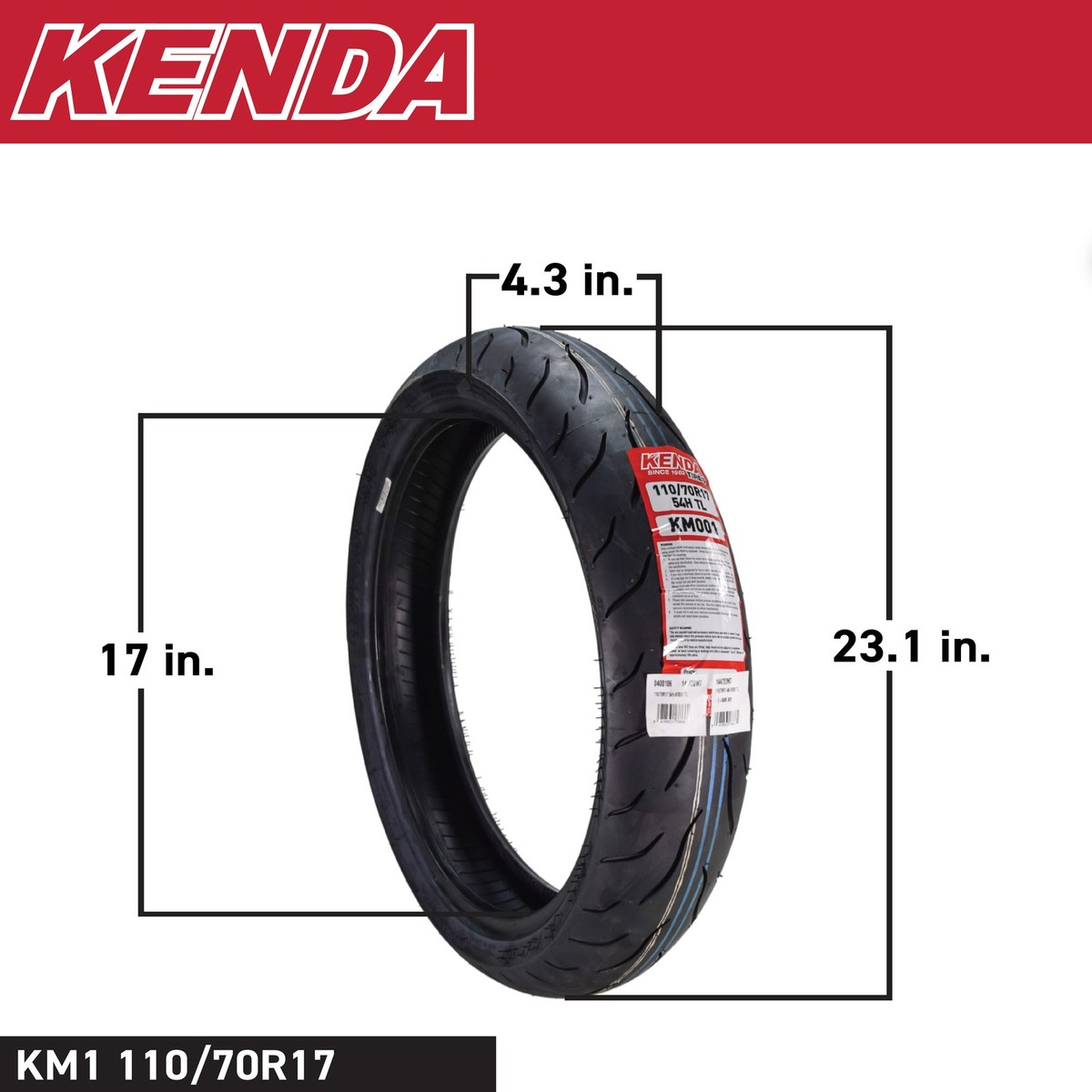 Kenda KM1 Sport Touring Front and Rear Motorcycle Tires 110/70ZR17