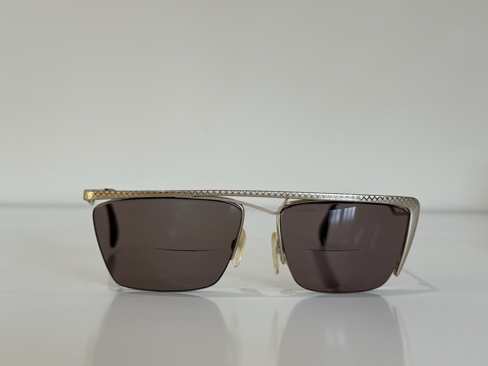 Vintage NEOSTYLE Jet 201 (953) Half Tim Gold Eyeglass Frame GERMANY 57-61-15-135