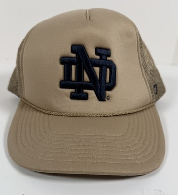 #ad #ad 47 Brand Notre Dame Hat Cap Trucker Mesh Foam Snap Back Fighting Irish Tan NCAA $15.09