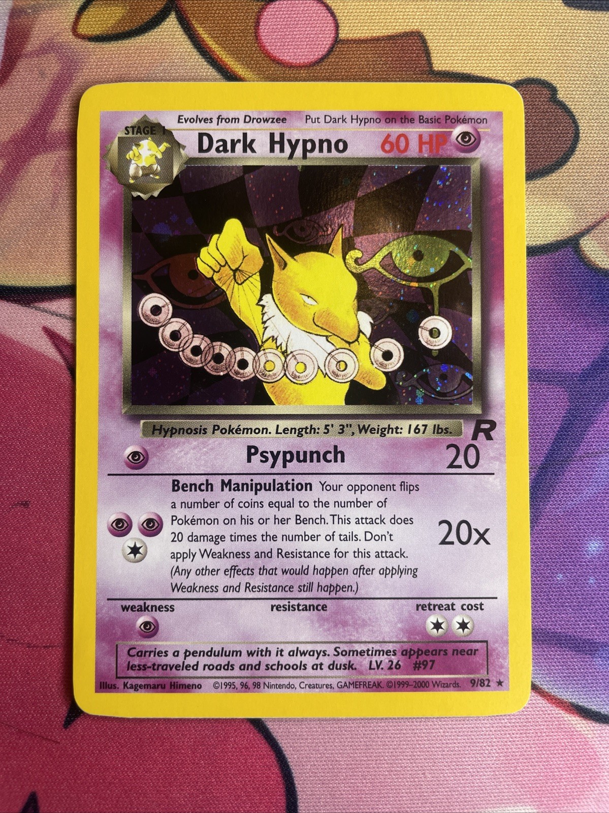 2000 Pokemon Team Rocket Dark Hypno Holo #9/82