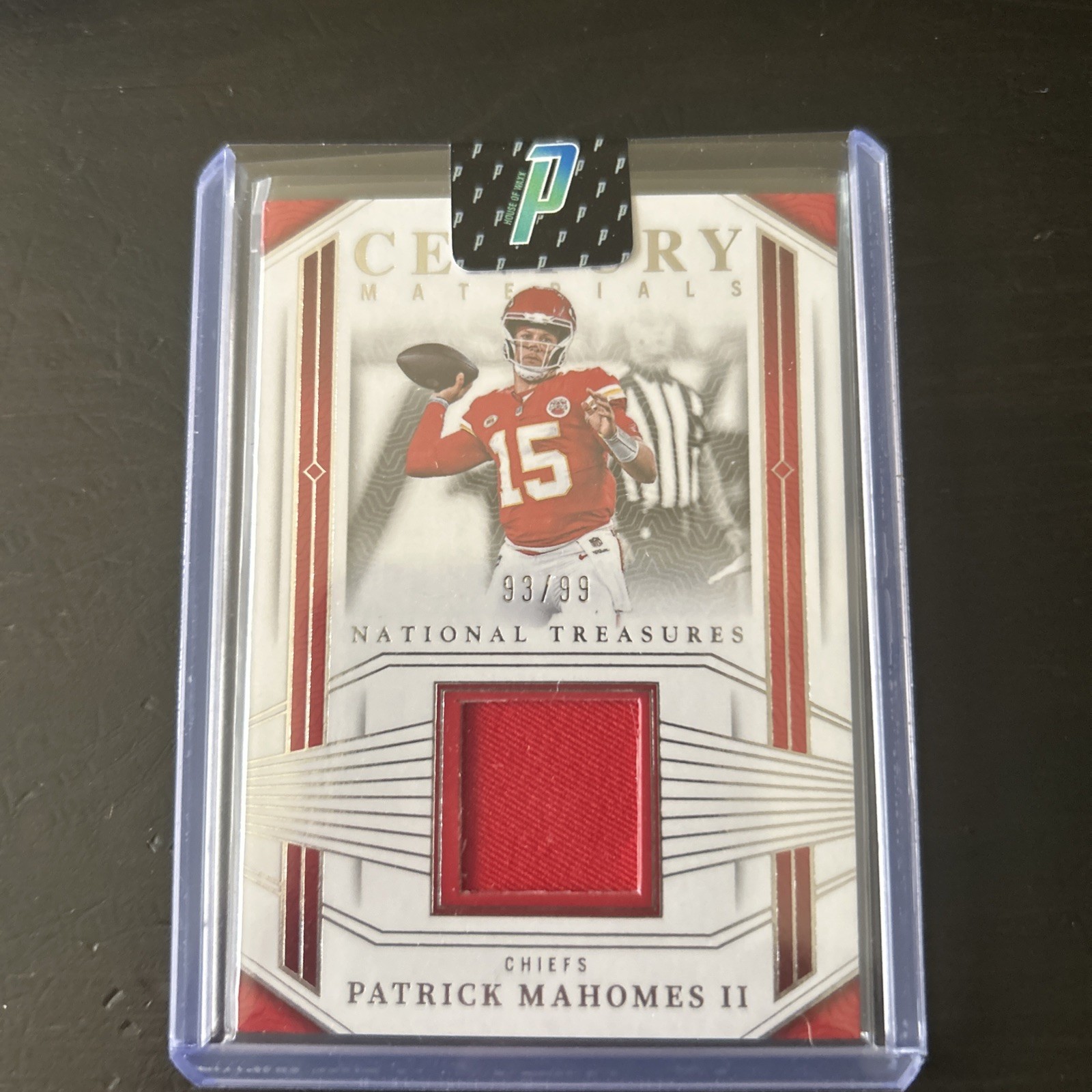 2023 Panini National Treasures - Century Materials Patrick Mahomes II /99 (MEM)