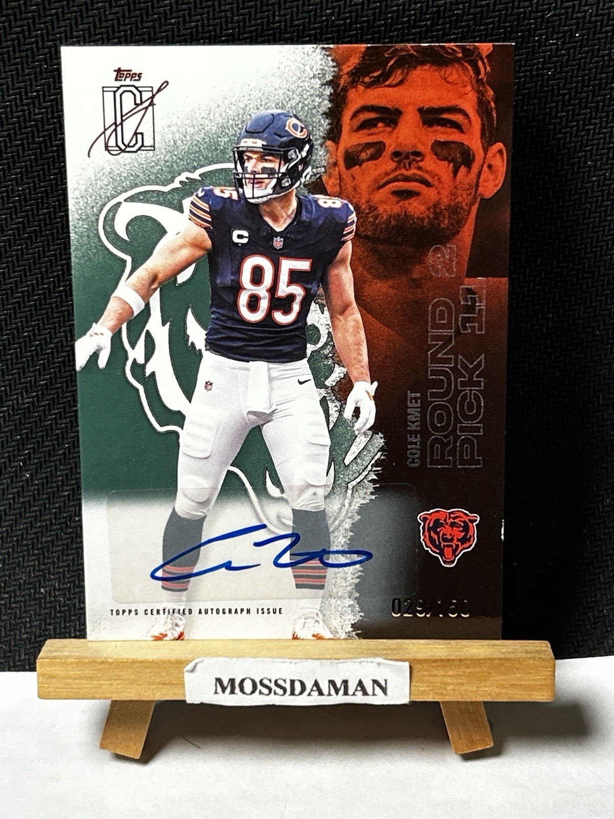 2025 Topps Signature Class Cole Kmet Autographs Green #/150 Bears