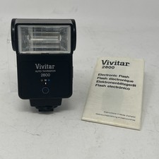 WORKING Vivitar 2800 Hotshoe Mount Flash for MOST Canon, Pentax, Minolta,etc VG