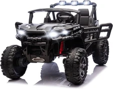 2-Seater 24V Kids Ride On UTV Truck, 3 Speeds Electric Car W/Remote, LED Music