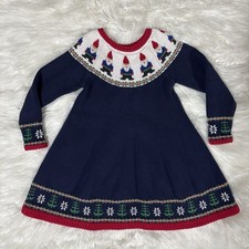 Hanna Andersson Gnome Fair Isle Holiday Knit Sweater Dress Festive Size 5 / 110