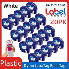 Compatible Dymo LetraTag Refill 91331 Plastic White Label Tape 12mm 20 PCS