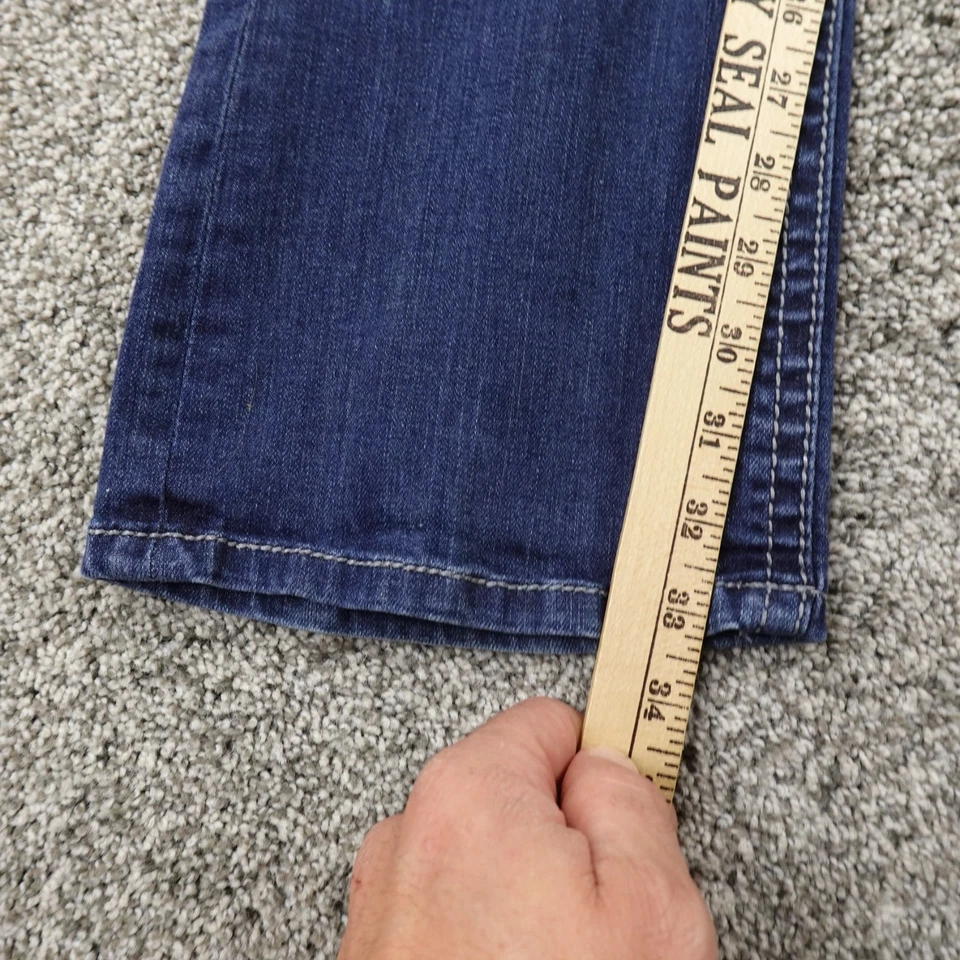 Pantalones de mezclilla Grace In LA para mujer 29 azul oscuro tiro bajo bota desvanecida elástica Y2K Foto 4 de 4