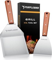 Grillspachtel Set Edelstahl Plancha Groß Grillwender FüR Smash Burger Geschenk