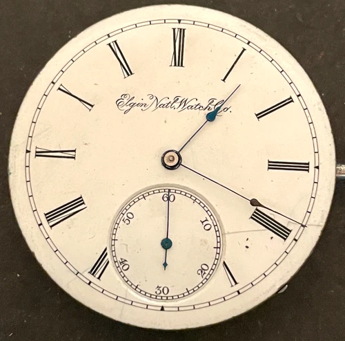 Antique 1891 Elgin Grade 92 Pocket Watch Movement Running Ticks 16s 11j USA