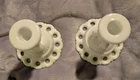 Vintage Pair ~ Westmoreland Milk Glass ~ Doric Lace ~ Candlestick Holders