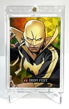 2017 Fleer Ultra Spider-Man- Royal Foil- Error- Triangles- Iron Fist- GC9- 98/99