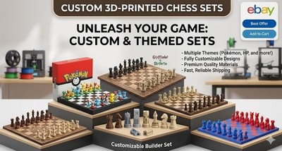 Individuelles 3D-gedrucktes Schachspiel mit Aufbewahrungsbox   Personalisierte Gravur Name Geschenk