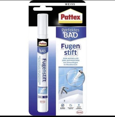 Pattex Perfektes Bad Fugenstift Fugenweiß hohe Deckkraft Marker weiß 7 ml
