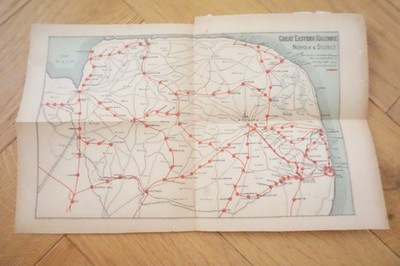 1912 Norfolk District Great Eastern Railway Karte GER