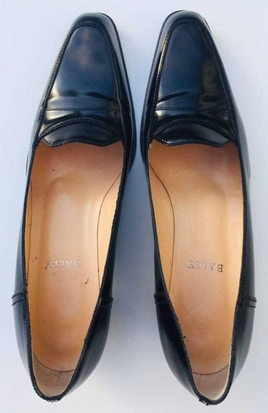 Women Bally Loafers Black 36.5 #F1O