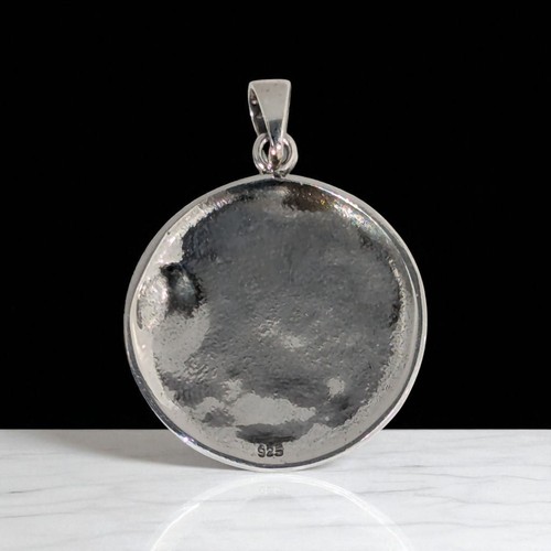 Sun Crescent Moon Pendant STERLING SILVER Celestial Protective Amulet Medallion - Picture 2 of 2