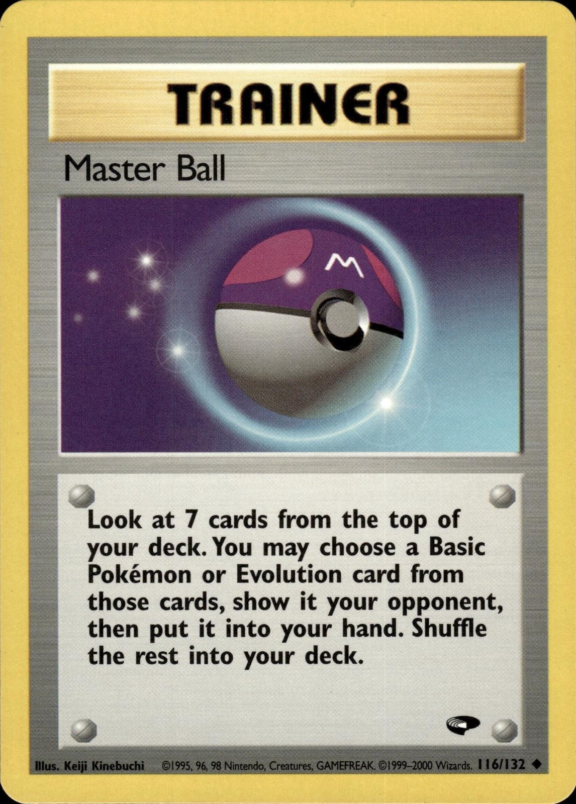 Pokemon Gym Challenge Uncommon Master Ball 116/132 - Near Mint (NM)